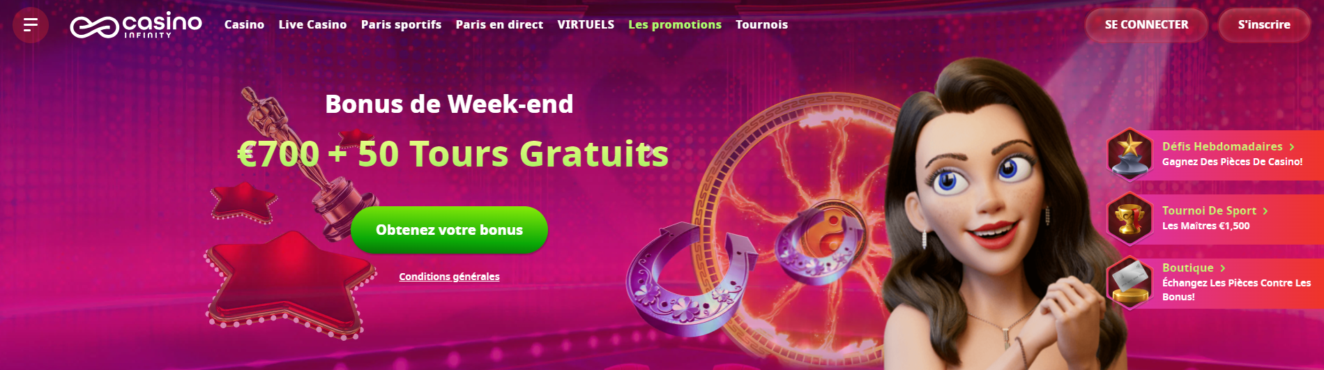 Bónus e promoções do CASINO INFINITY